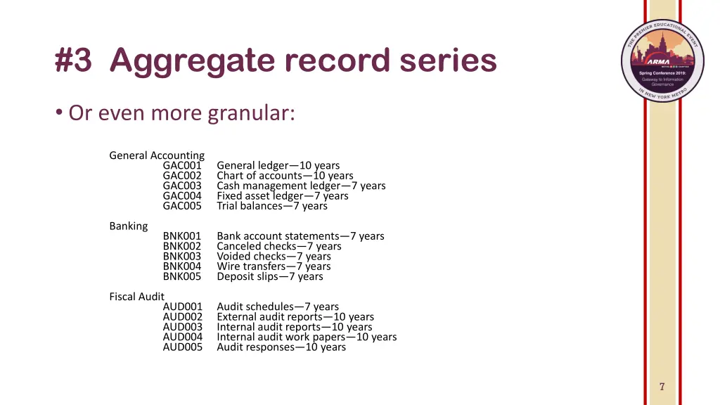 3 aggregate record series 1