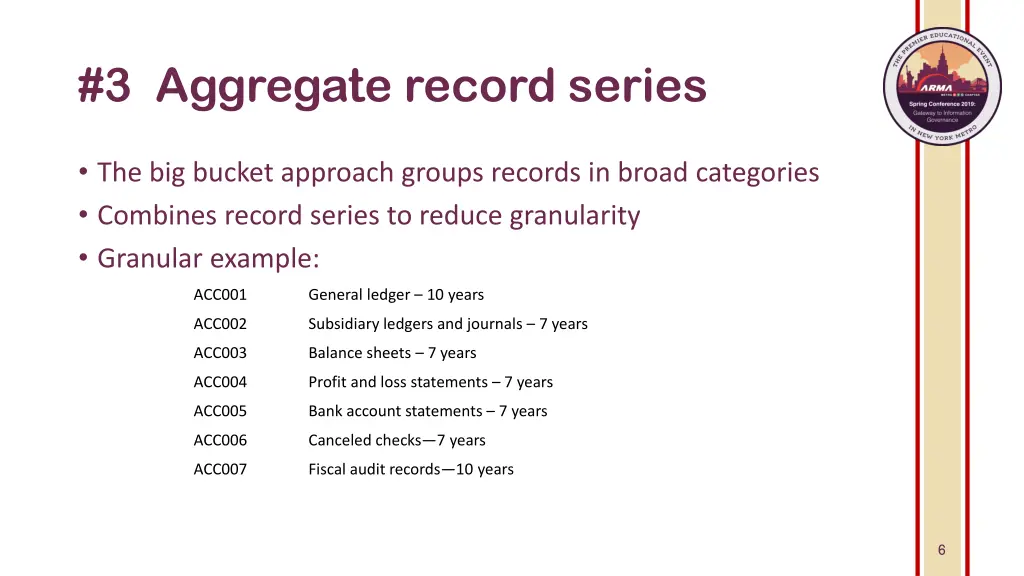 3 aggregate record series