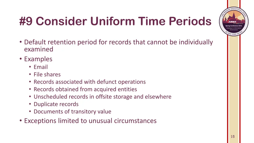 9 consider uniform time periods