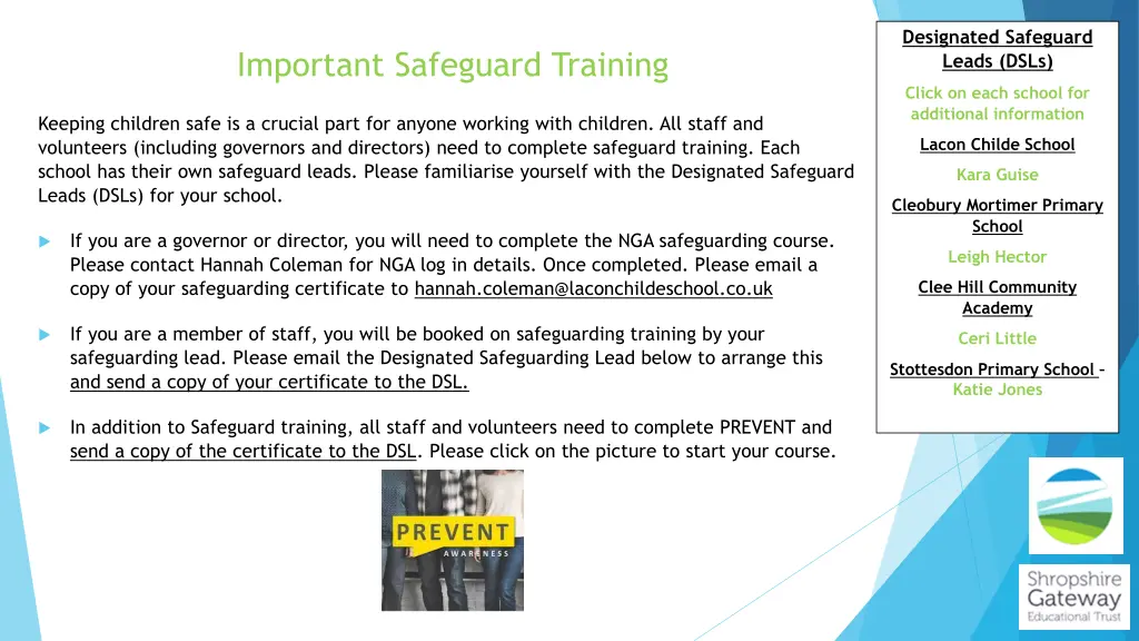 designated safeguard leads dsls