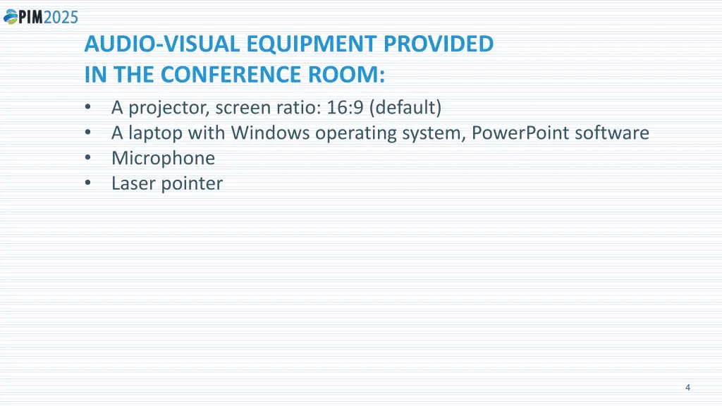 audio visual equipment provided in the conference