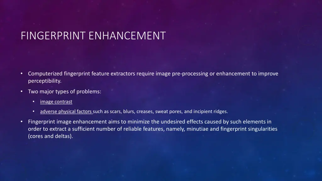 fingerprint enhancement