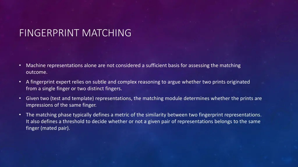 fingerprint matching