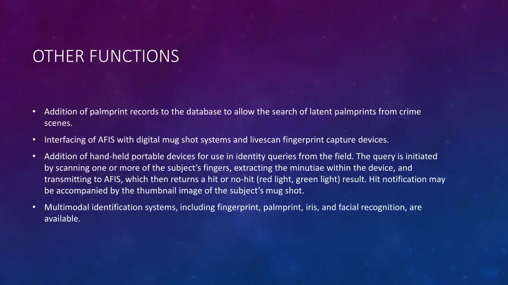 other functions