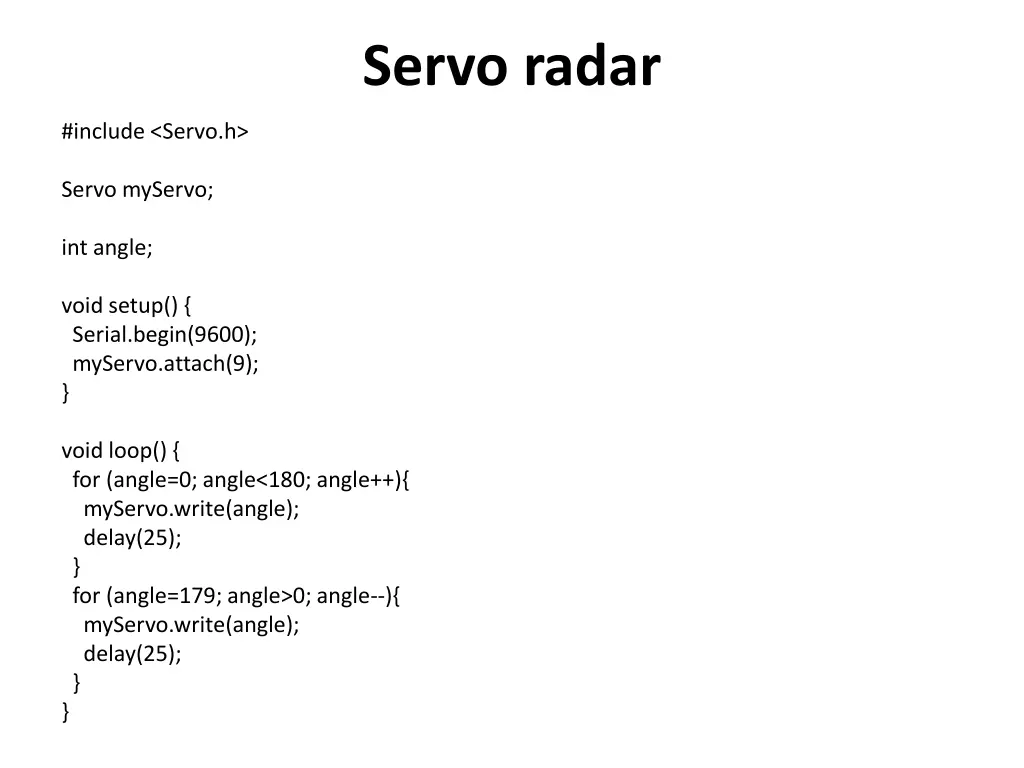 servo radar 1