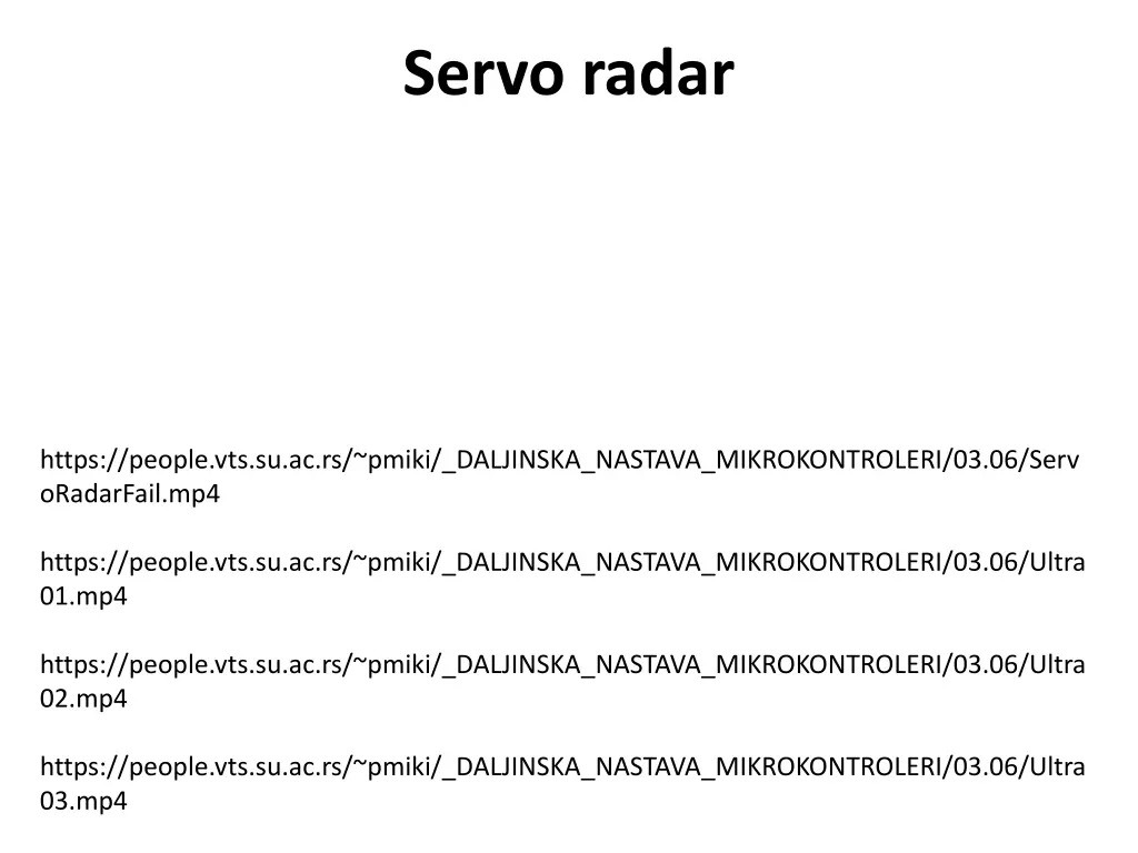 servo radar