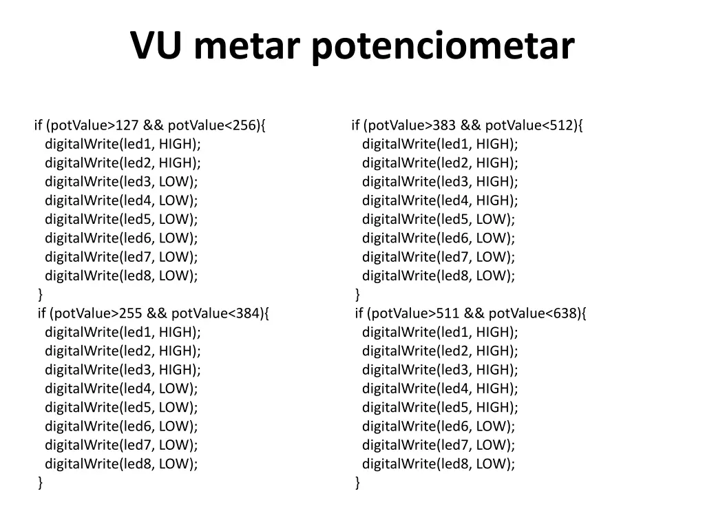 vu metar potenciometar 1