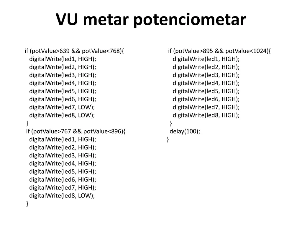 vu metar potenciometar 2