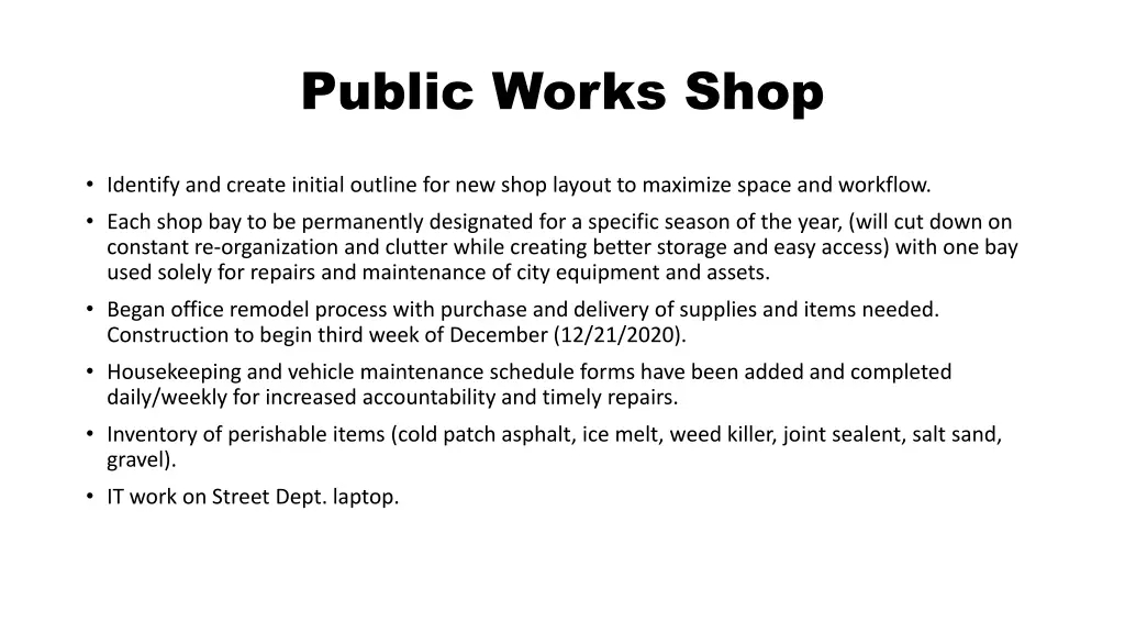 public works shop