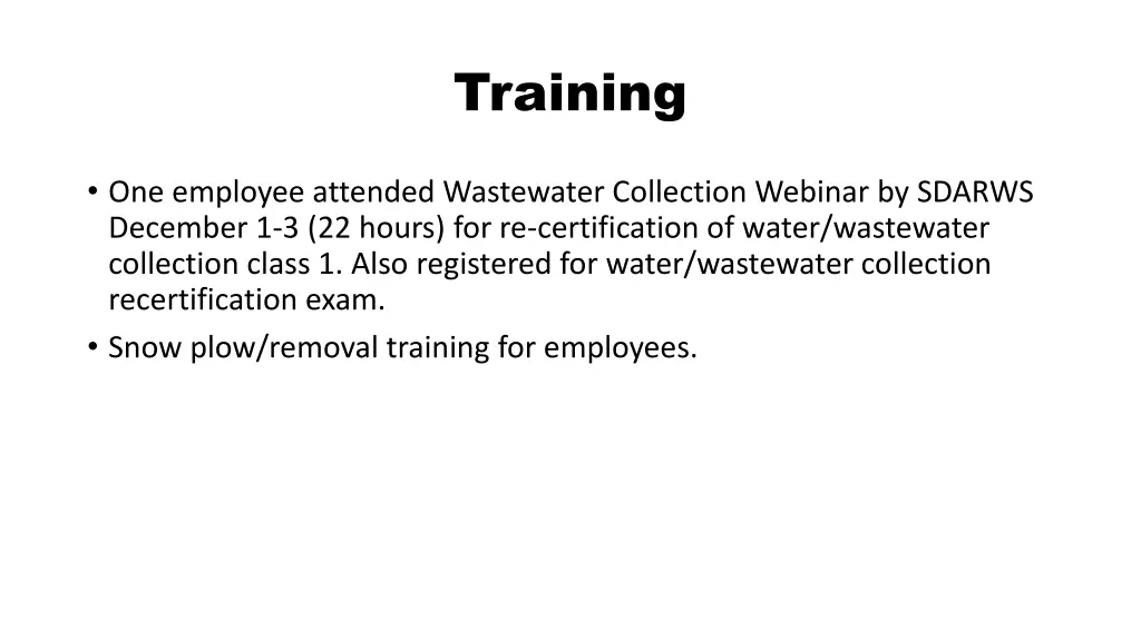 training