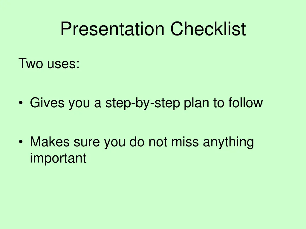 presentation checklist
