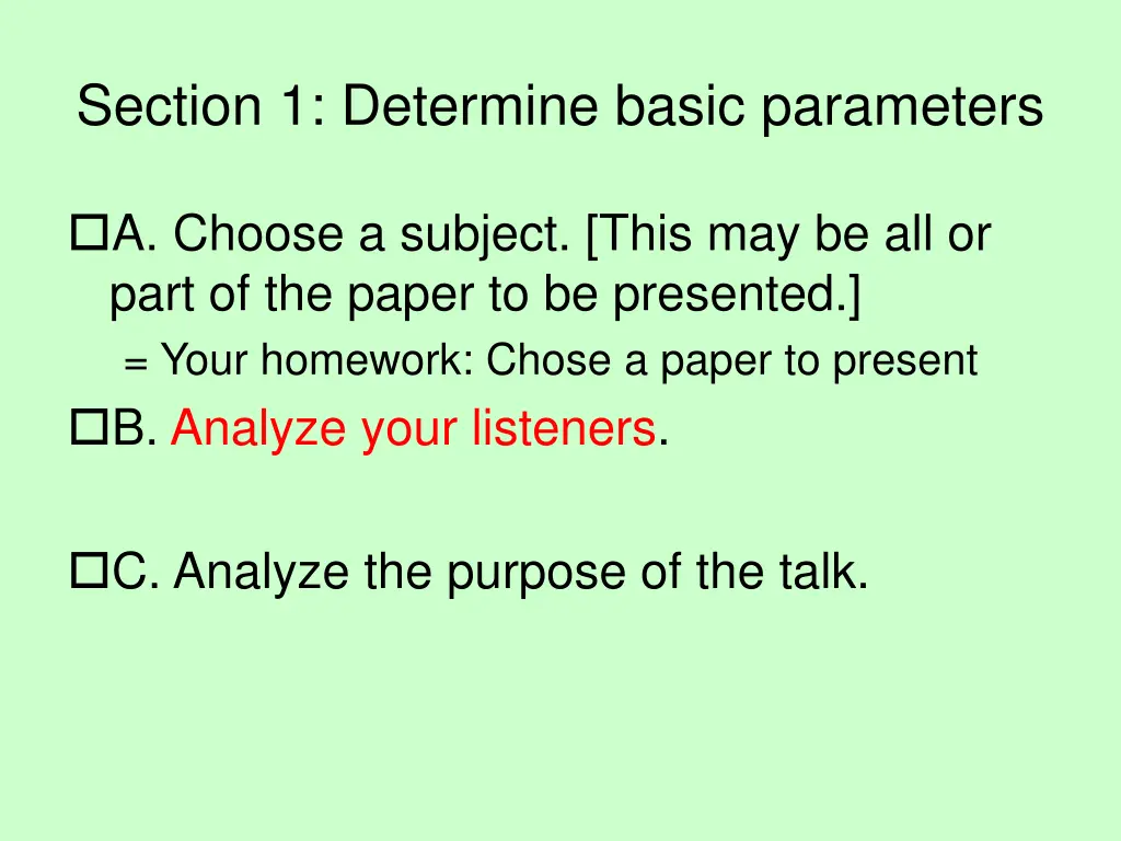 section 1 determine basic parameters 1
