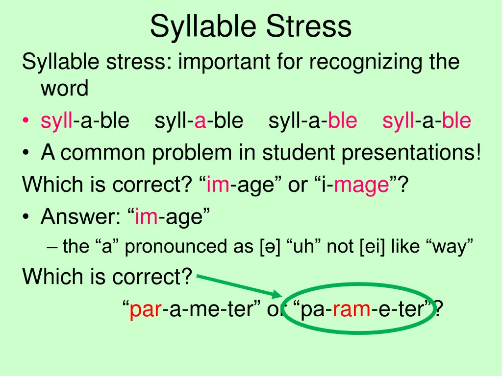 syllable stress