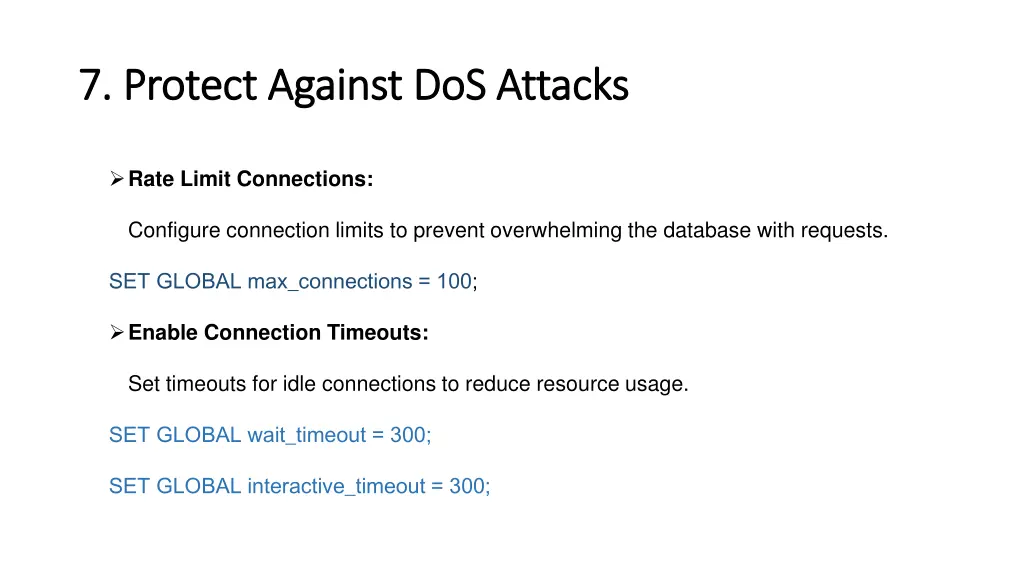 7 protect against 7 protect against dos