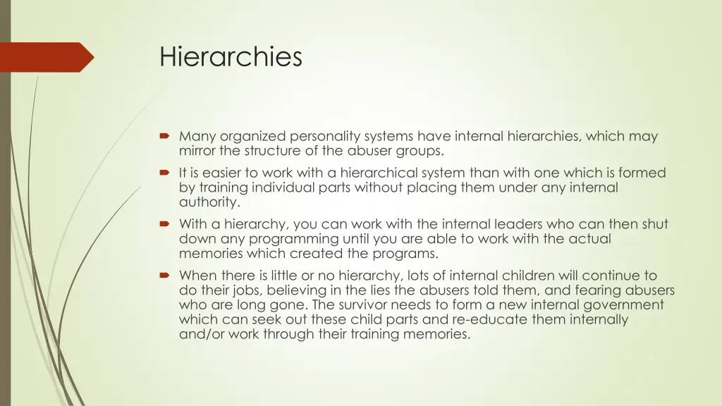 hierarchies