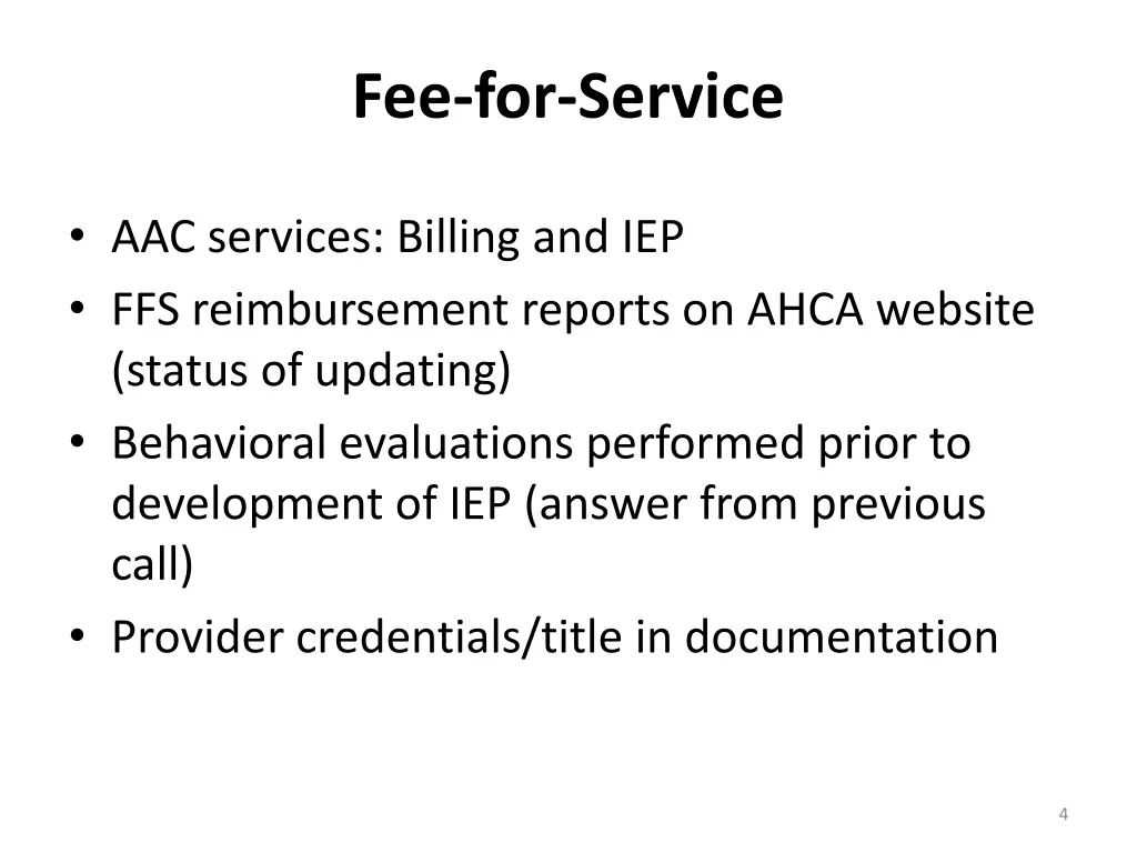 fee for service