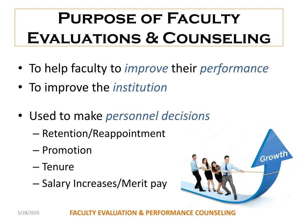 purpose of faculty evaluations counseling
