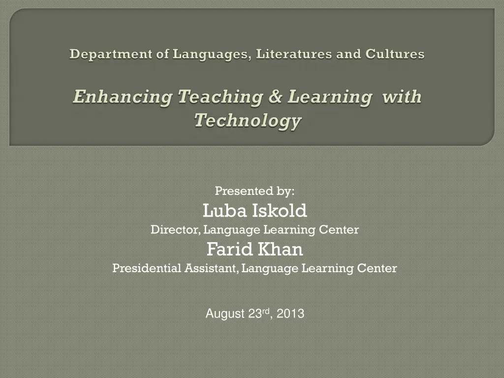 presented by luba iskold