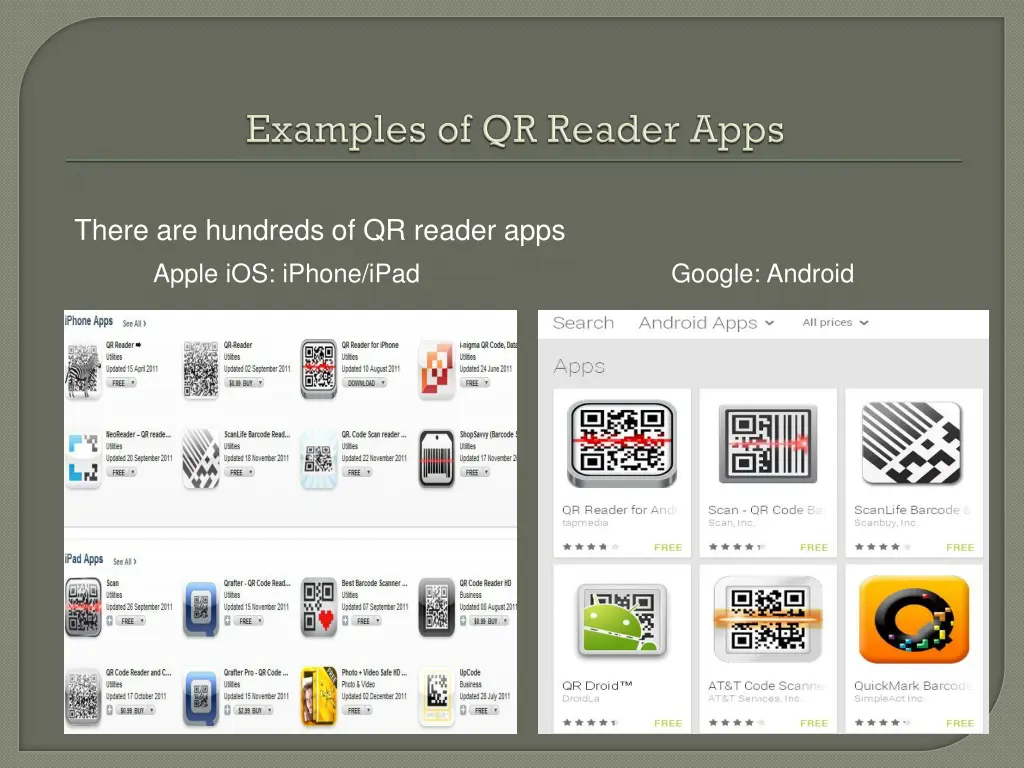 there are hundreds of qr reader apps apple