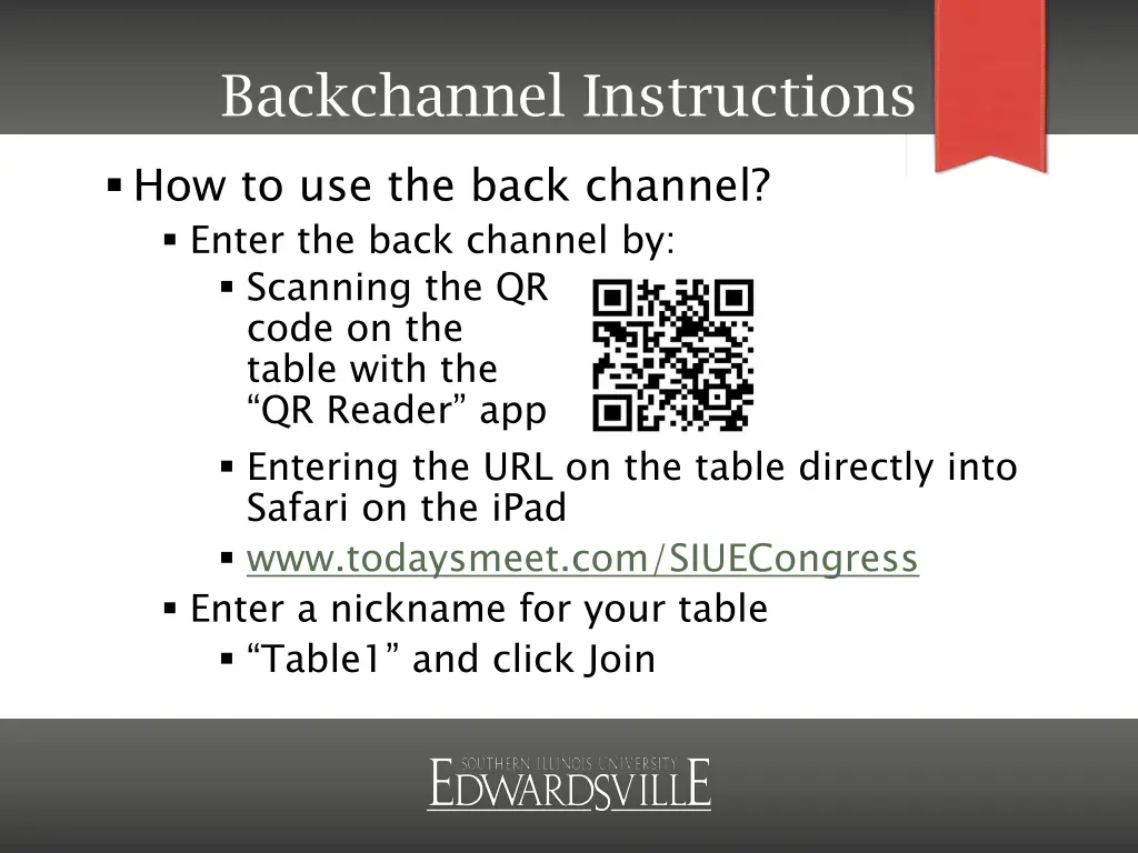 backchannel instructions 2
