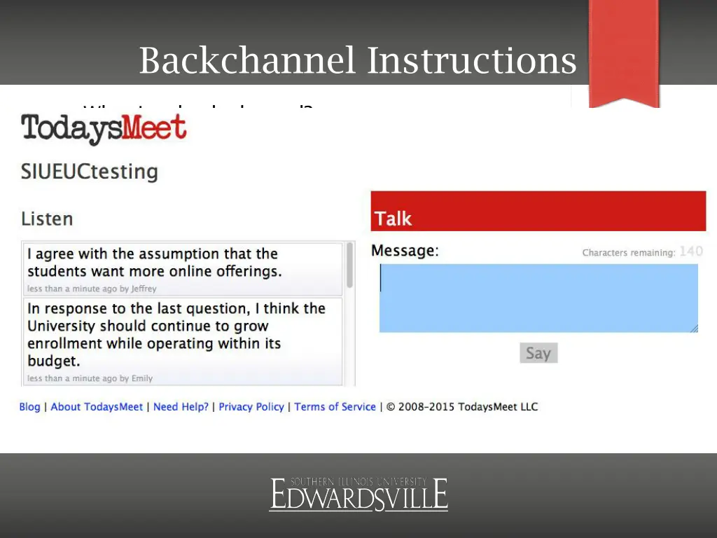 backchannel instructions 3