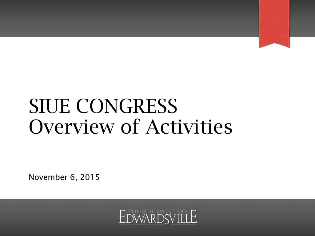 siue congress overview of activities
