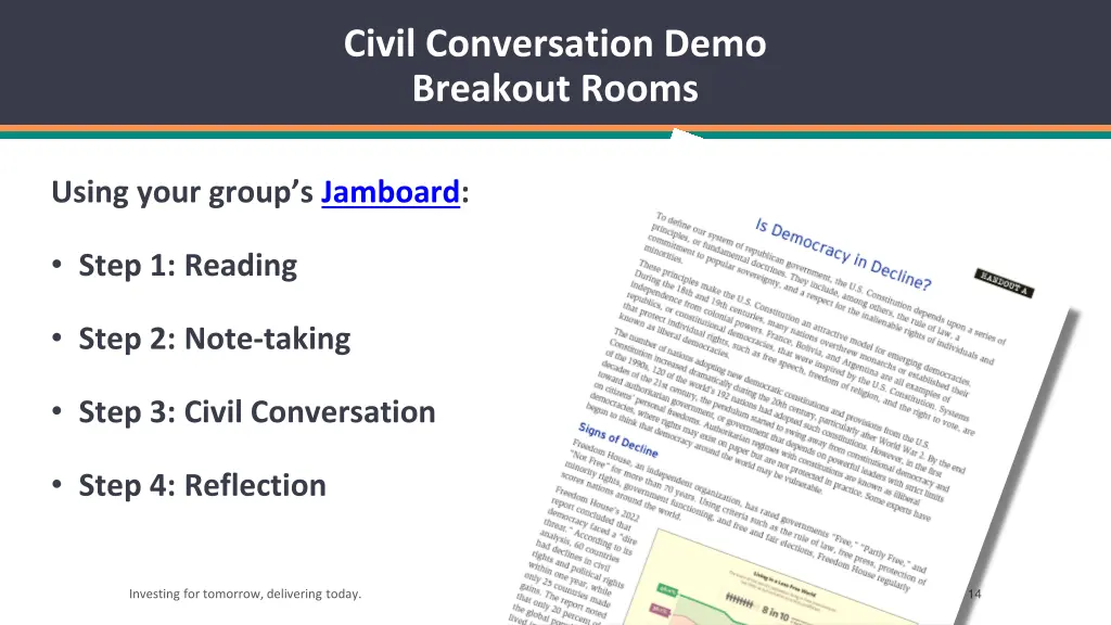 civil conversation demo breakout rooms