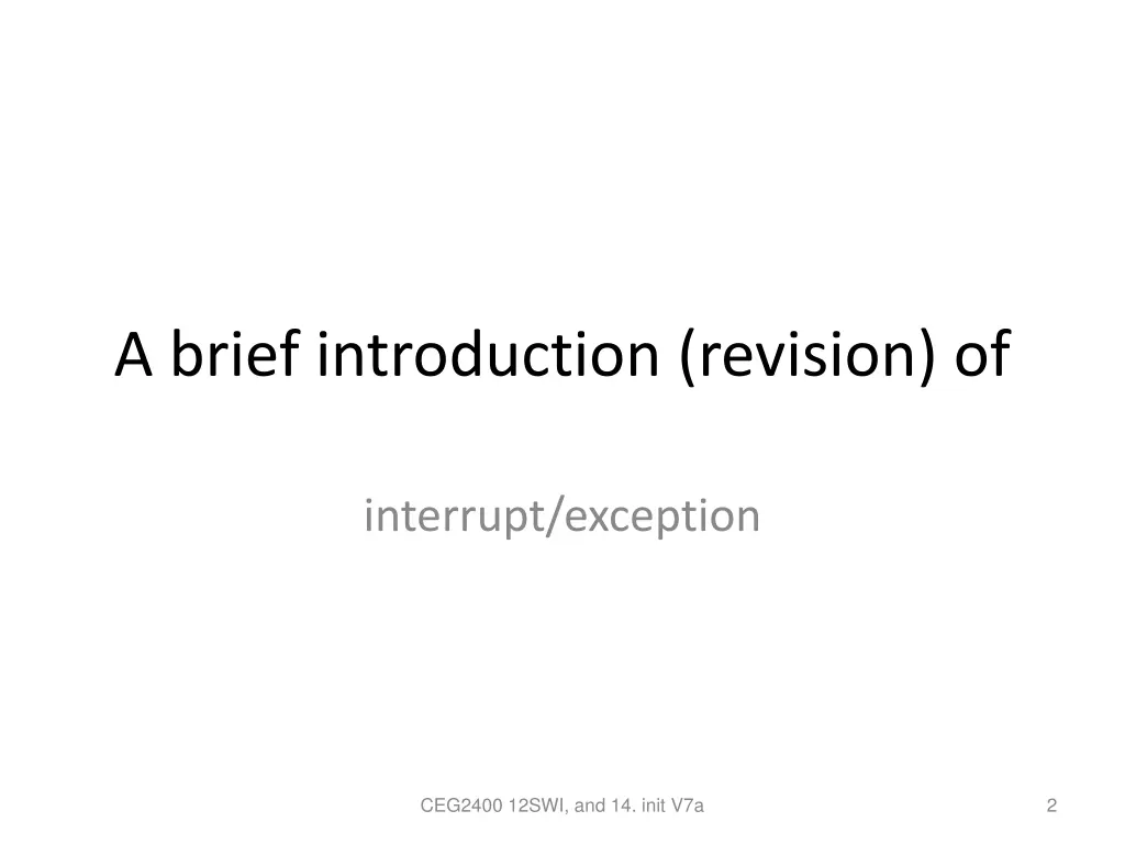 a brief introduction revision of