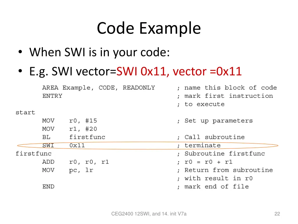 code example