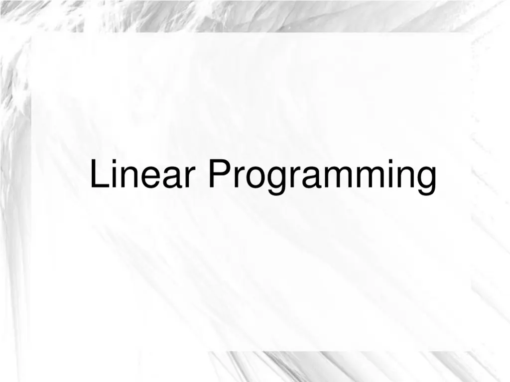 linear programming
