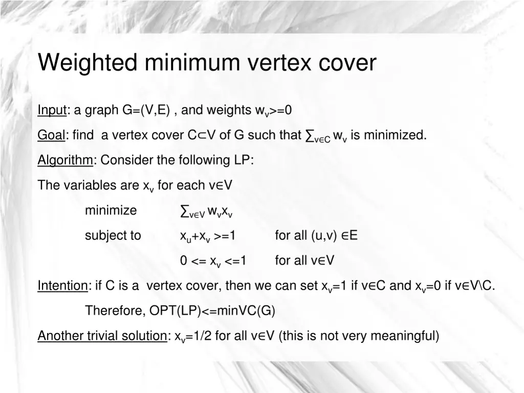 weighted minimum vertex cover 1