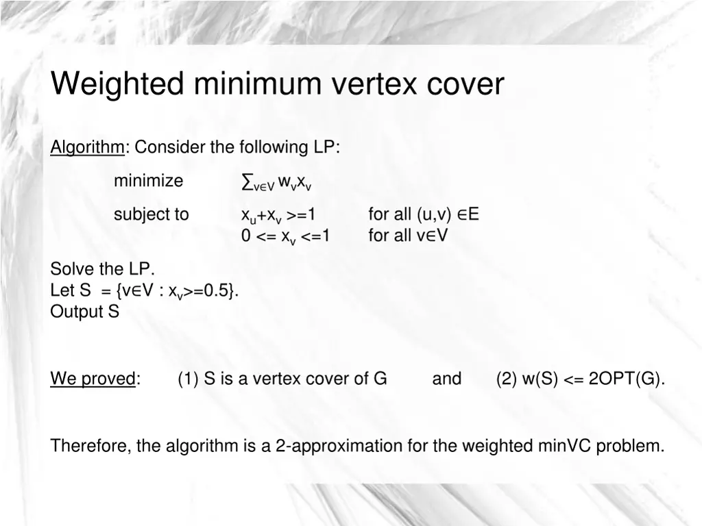 weighted minimum vertex cover 6