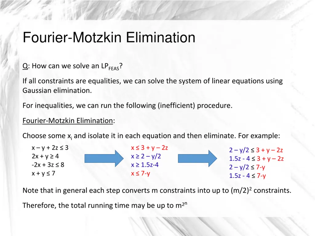 fourier motzkin elimination