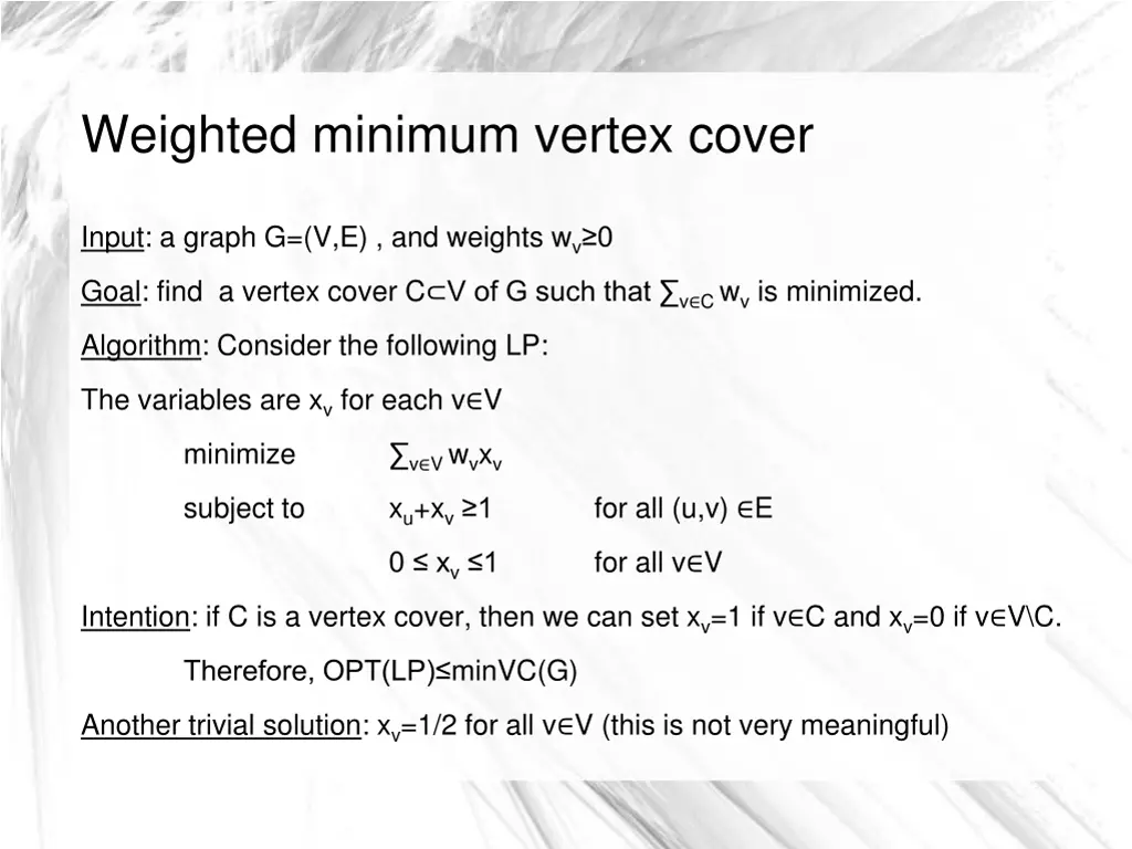 weighted minimum vertex cover 1