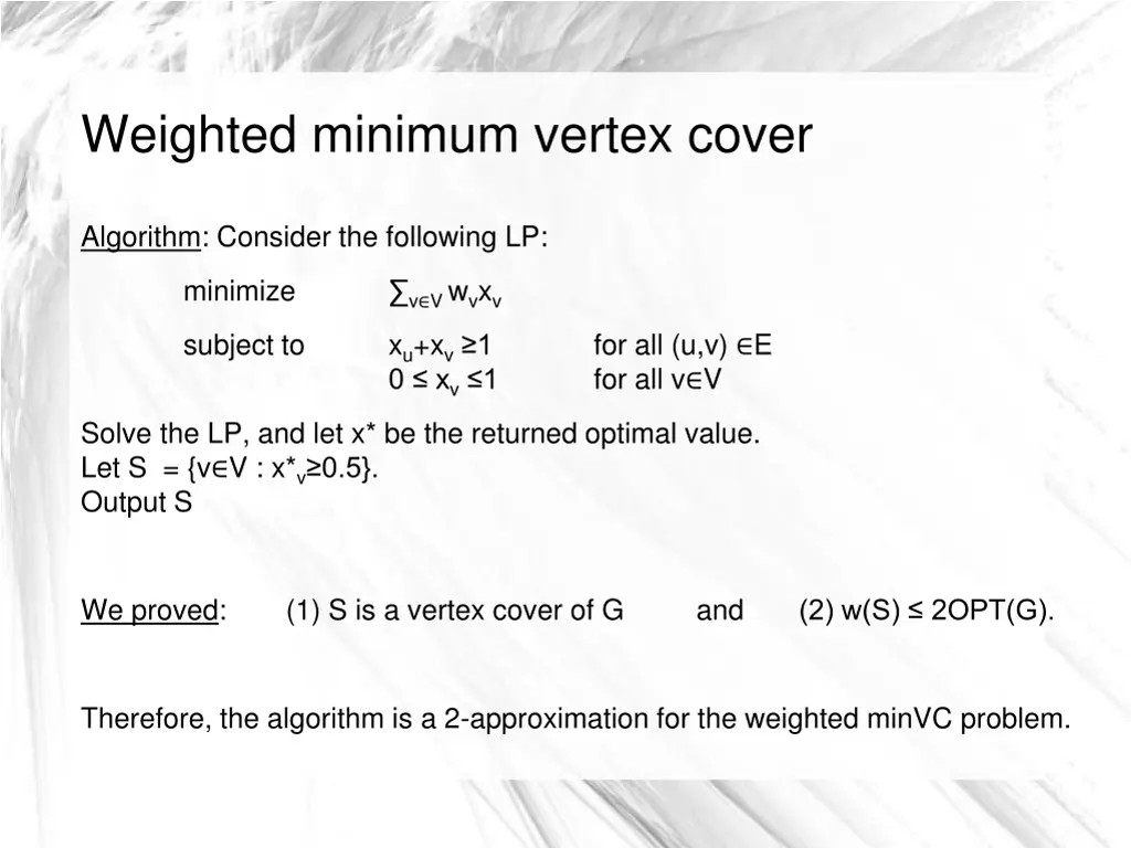 weighted minimum vertex cover 6
