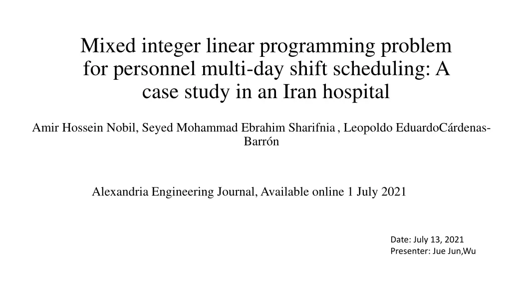 mixed integer linear programming problem