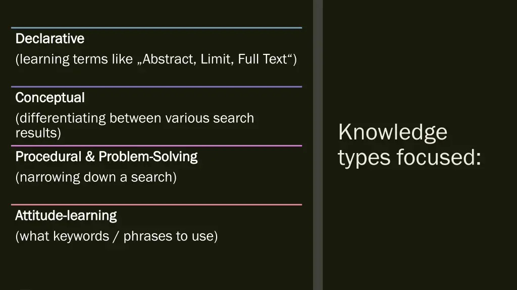 declarative declarative learning terms like
