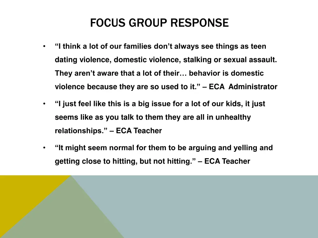focus group response