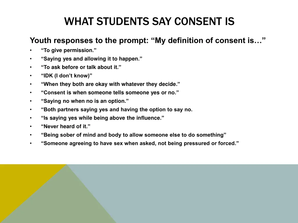 what students say consent is