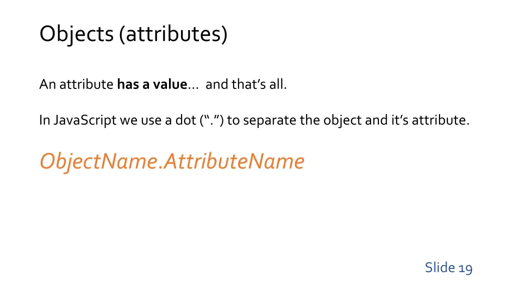 objects attributes