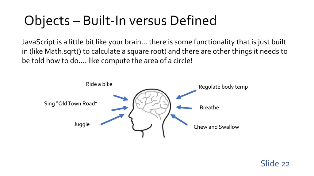 objects built in versus defined