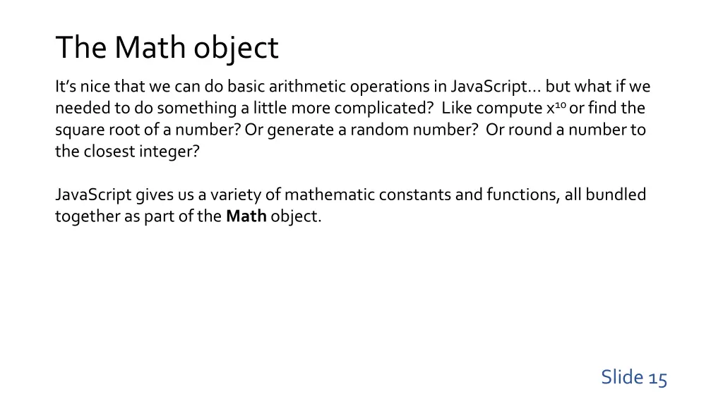 the math object