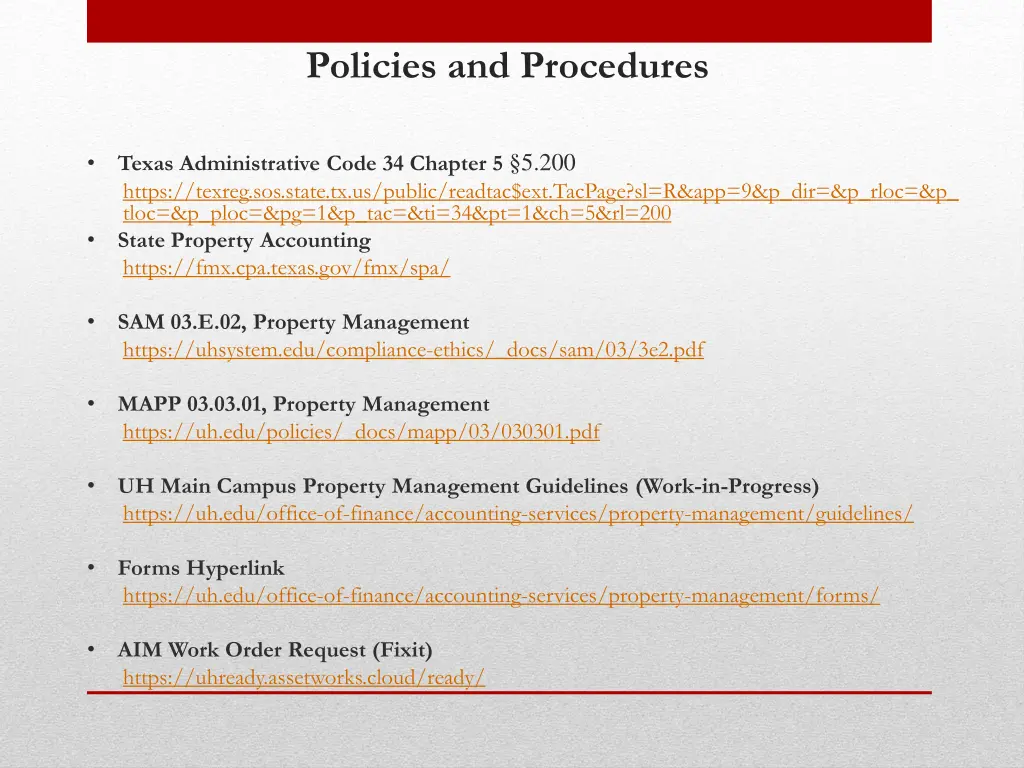 policies and procedures