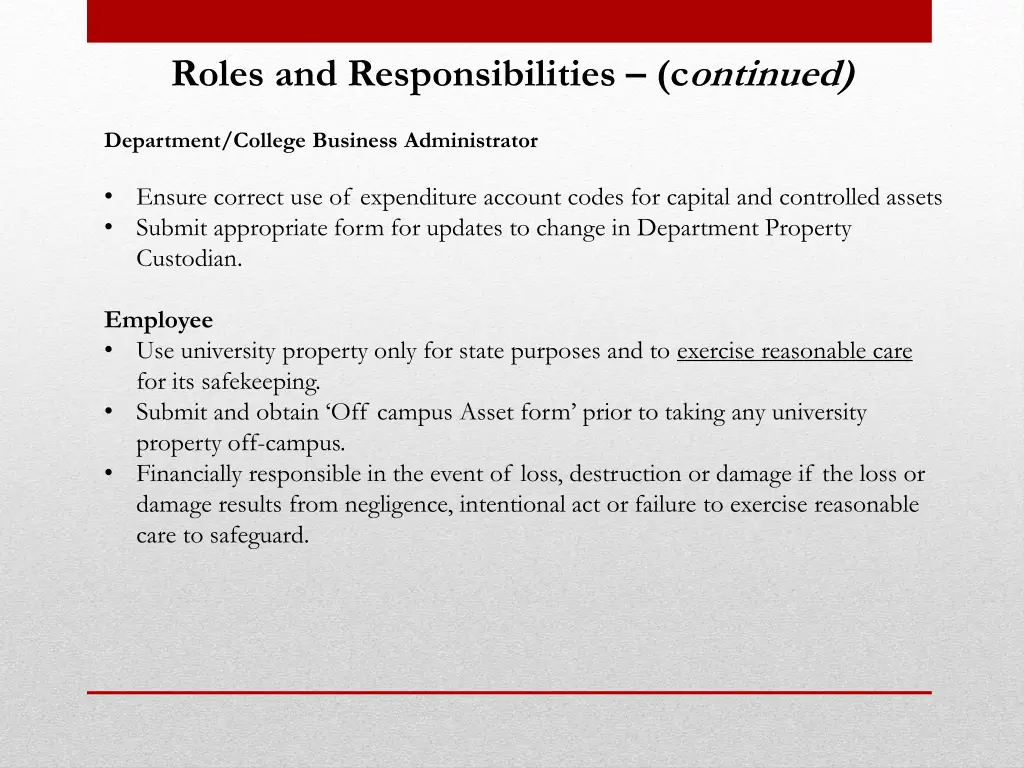 roles and responsibilities continued 1