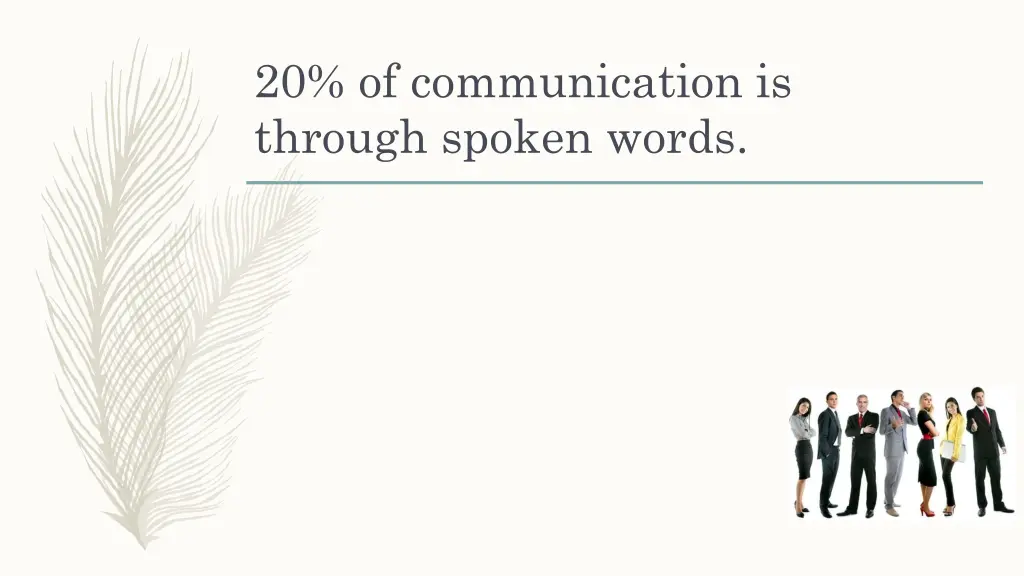 20 of communication is through spoken words