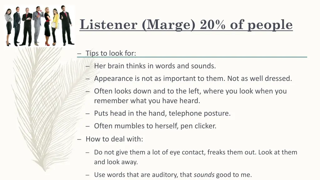 listener marge 20 of people