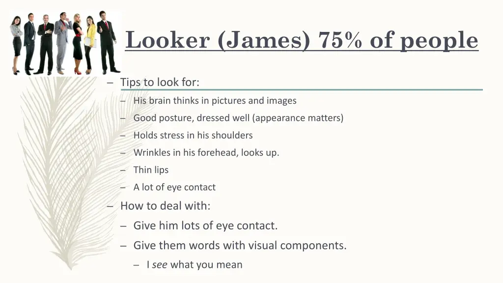 looker james 75 of people