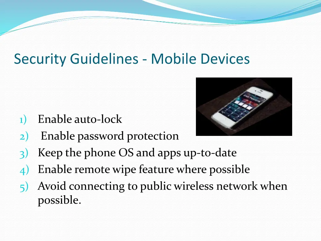 security guidelines mobile devices