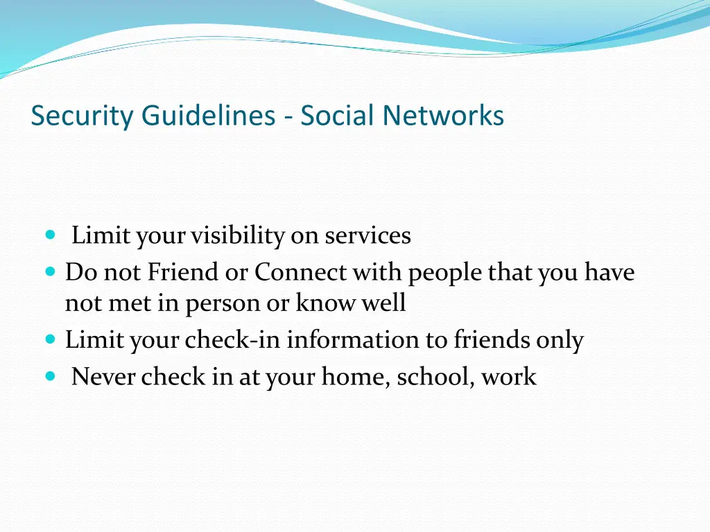 security guidelines social networks 1