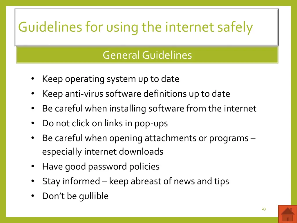 guidelines for using the internet safely